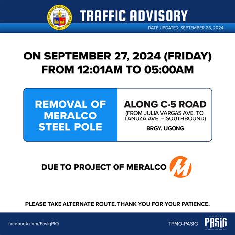 pasig traffic violation fines 2024|TRAFFIC ADVISORY .